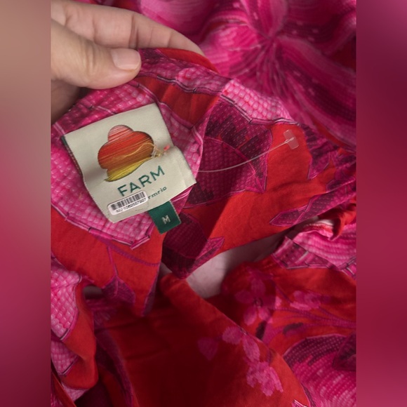 FARM RIO Red Summer Fruit Lenzing Ecoverom Viscose Maxi Dress NWOT Size M - Picture 7 of 7